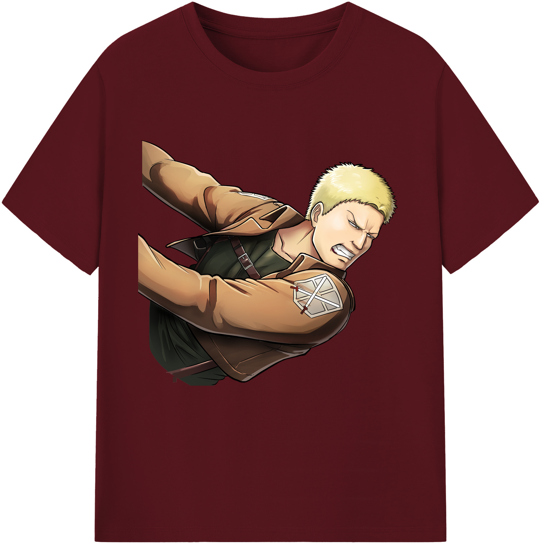 （画像用） 進撃の巨人 ライナー・ブラウン Attack on Titan Reiner Braun 綿100％半袖Tシャツ（フロントプリント）
